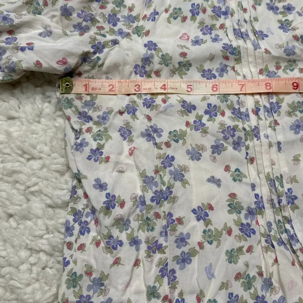 Jane and Delancey Floral Button Front Lightweight Top Cottagecore Lavender PP2 - Picture 6 of 10